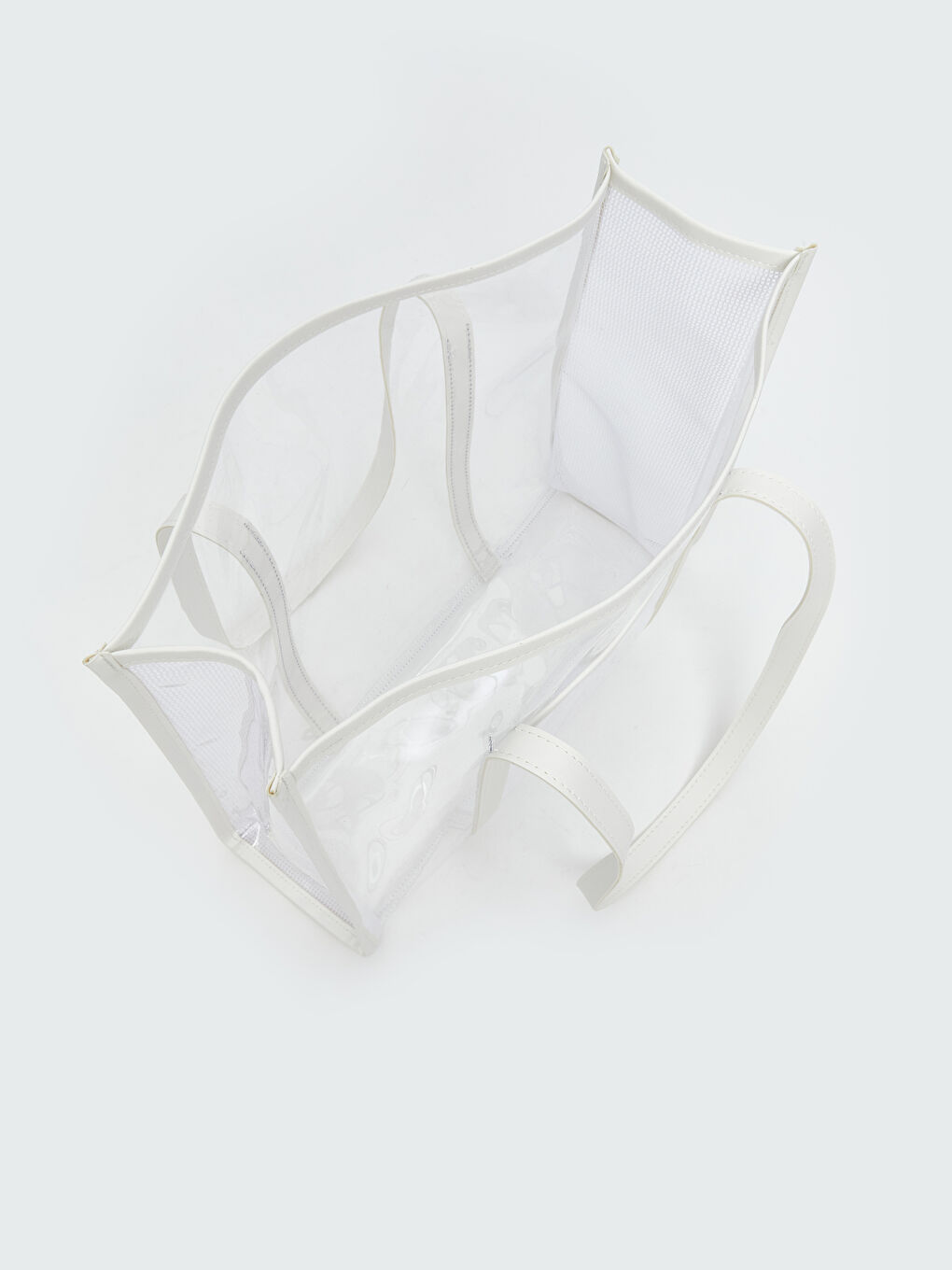 Beyaz Limon Baskılı Kadın Plaj Çantası ve Cüzdan-4