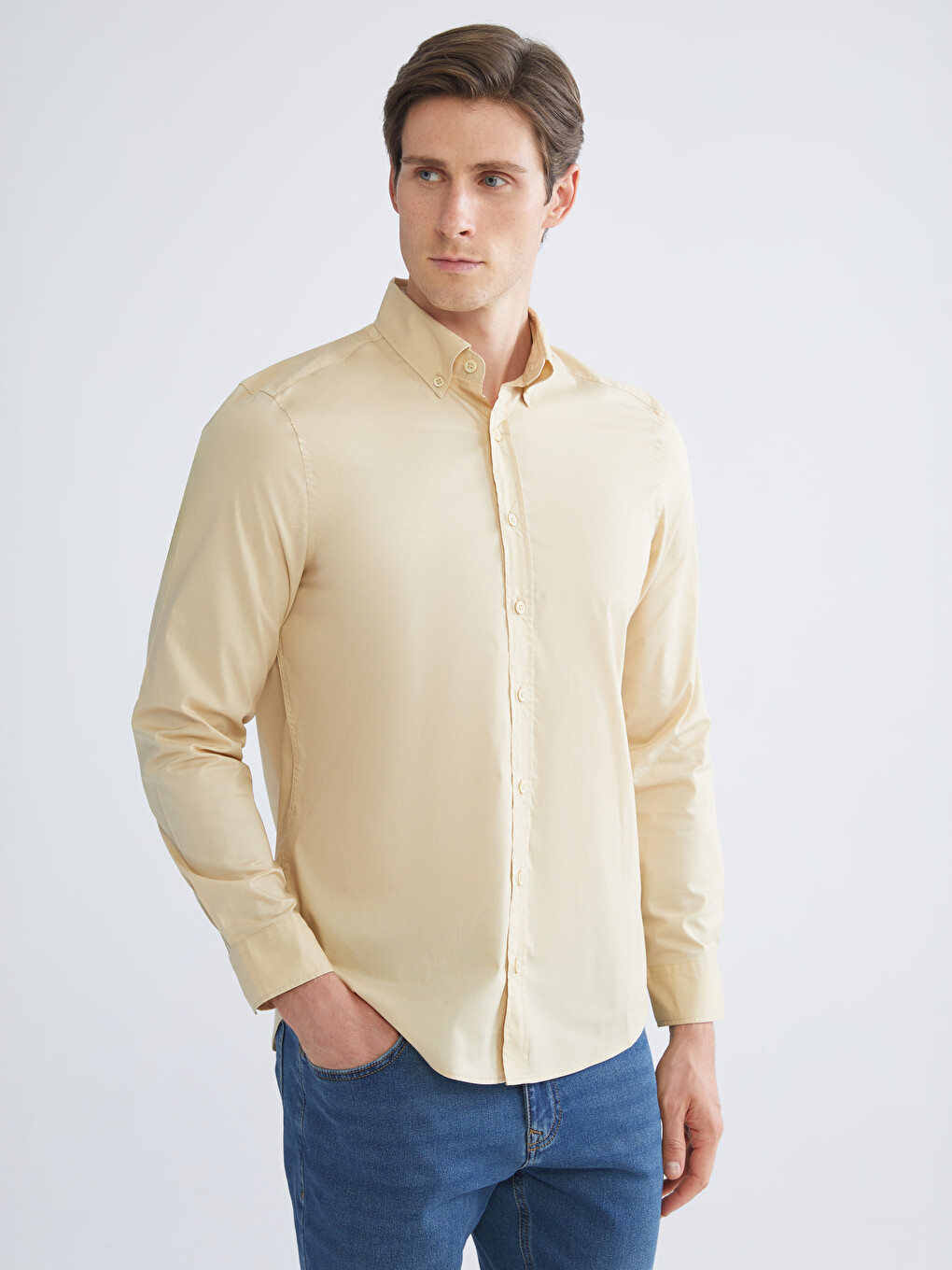 Slim Fit Armürlü Erkek Gömlek