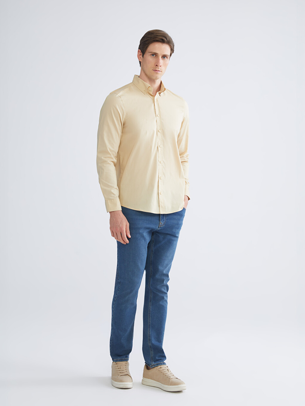 Slim Fit Armürlü Erkek Gömlek-1