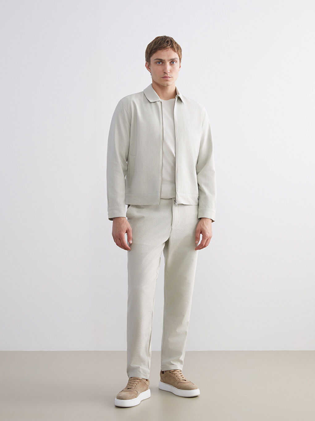 Bej Slim Fit Erkek Pantolon-1