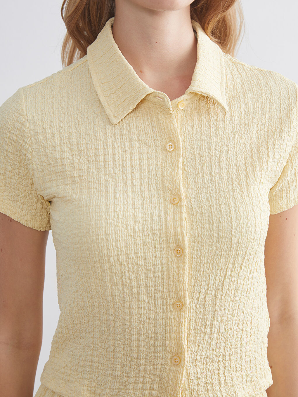 XSIDE Textured Women's Shirt -W5K058Z8-CYN