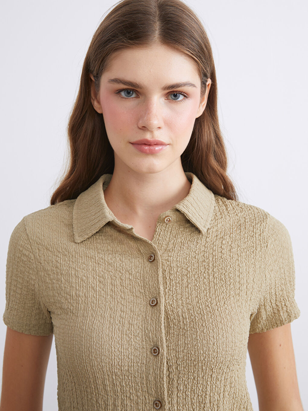 XSIDE Textured Women's Shirt -W5K058Z8-ZS5