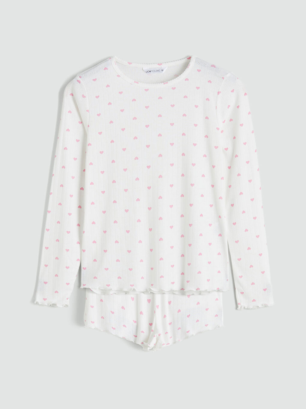 LCW Young Crew Neck Printed Women's Short Pyjama Set -W5K101Z8-LRA