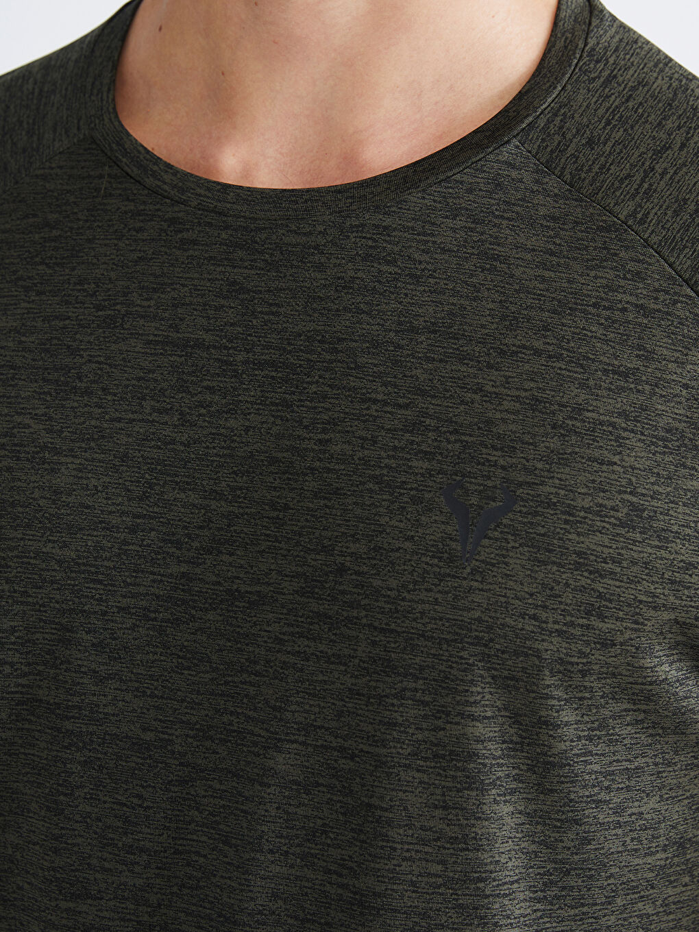 Haki Bisiklet Yaka Erkek Spor Tişört-2