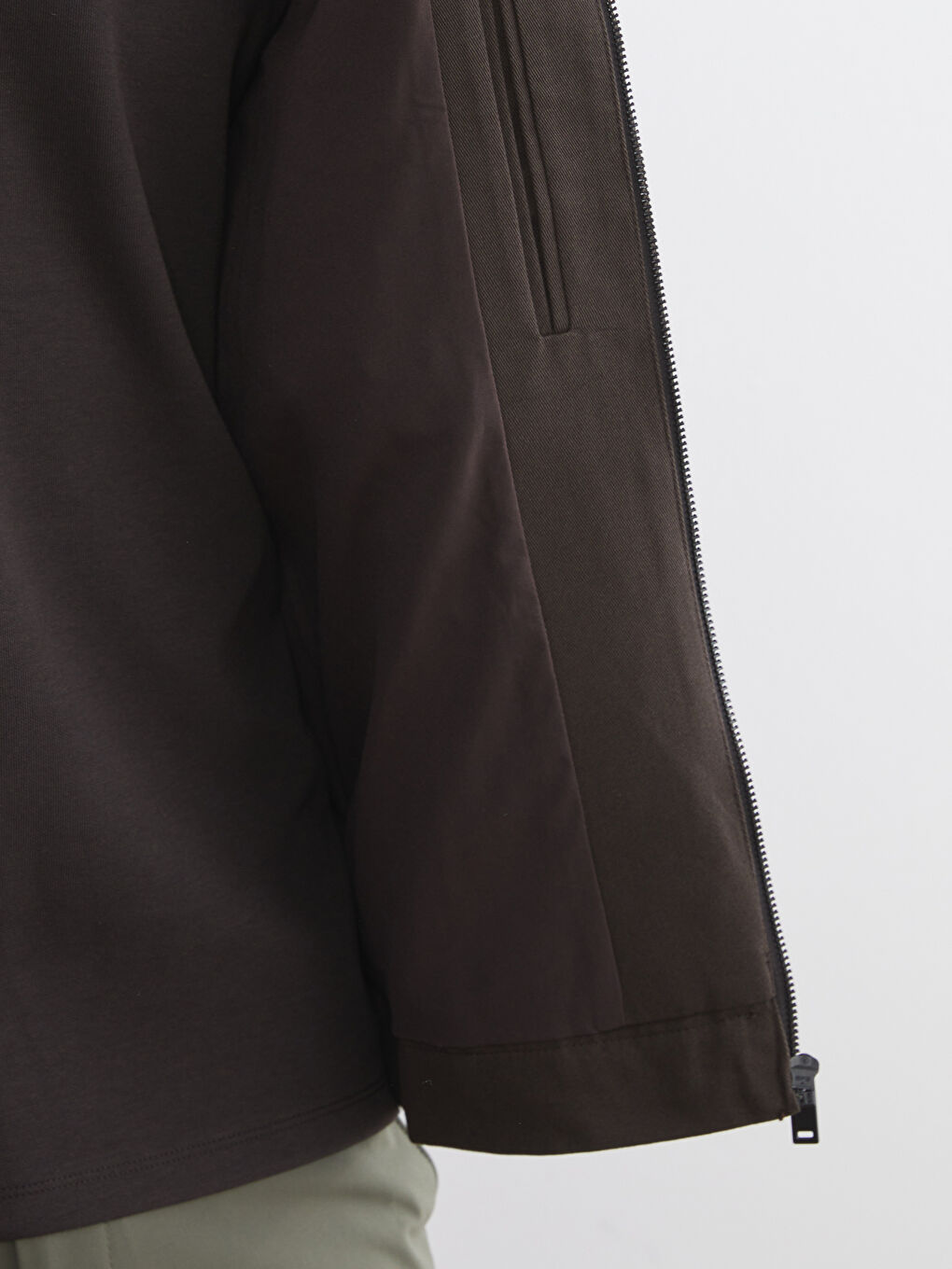 Kahverengi Standart Kalıp Kadife Yaka Erkek Mont-3