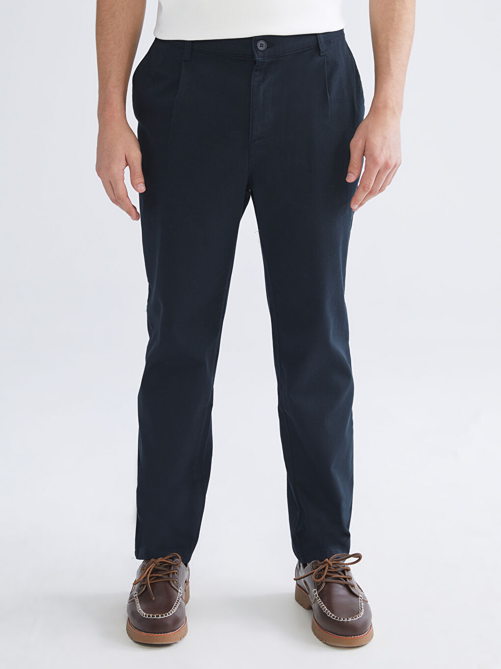 Lacivert Standart Kalıp Gabardin Erkek Pantolon-1