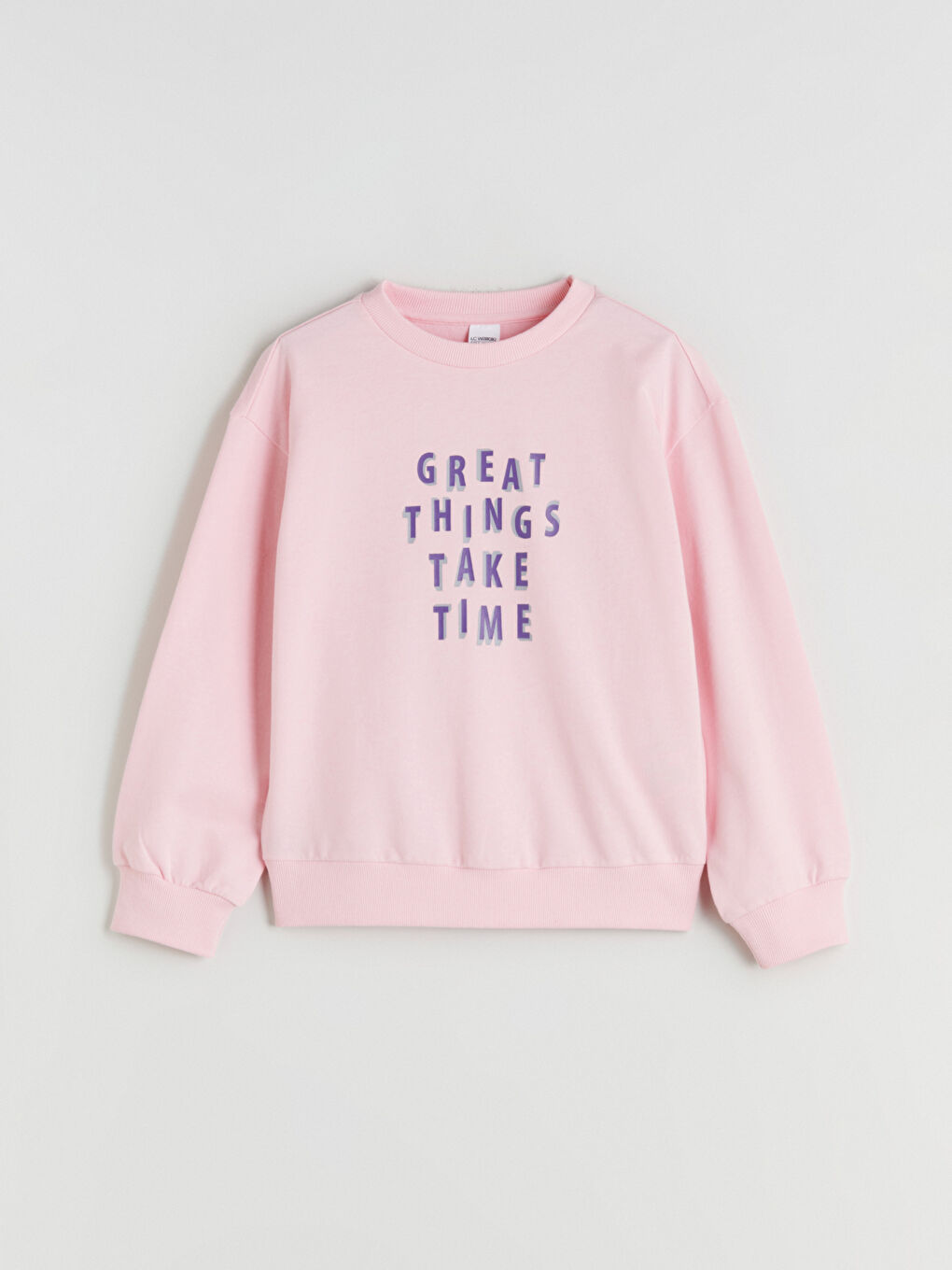 Pembe Bisiklet Yaka Baskılı Kız Çocuk Sweatshirt-2