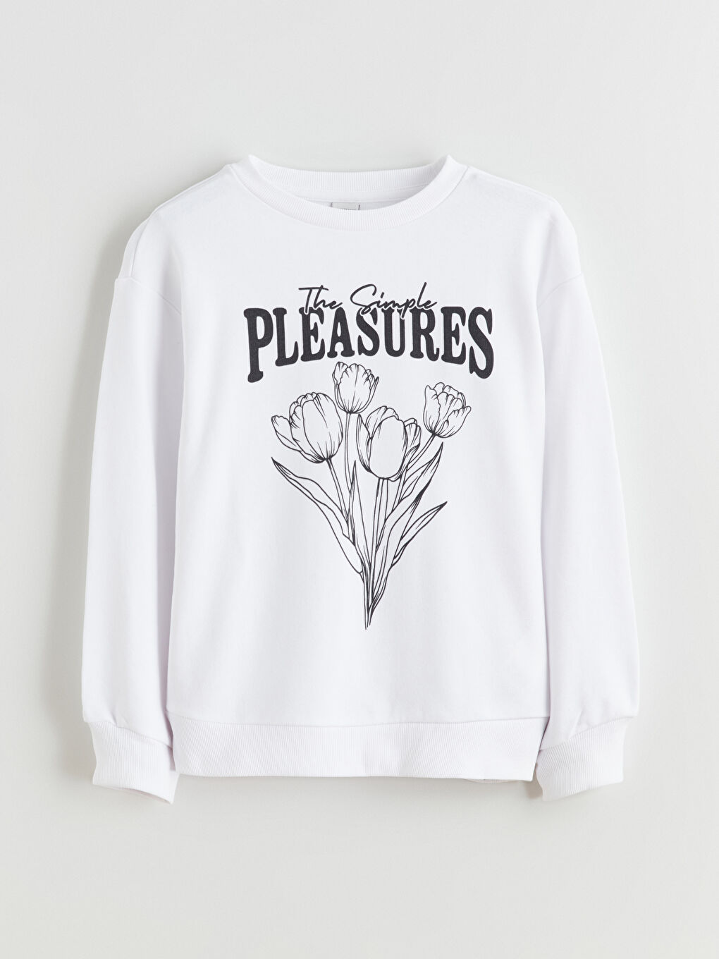 Dukserica sa okruglim izrezom, štampana, za devojčice