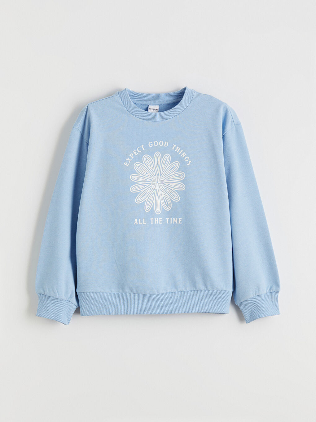 Қыздарға арналған принтті дөңгелек жағалы свитшот-2