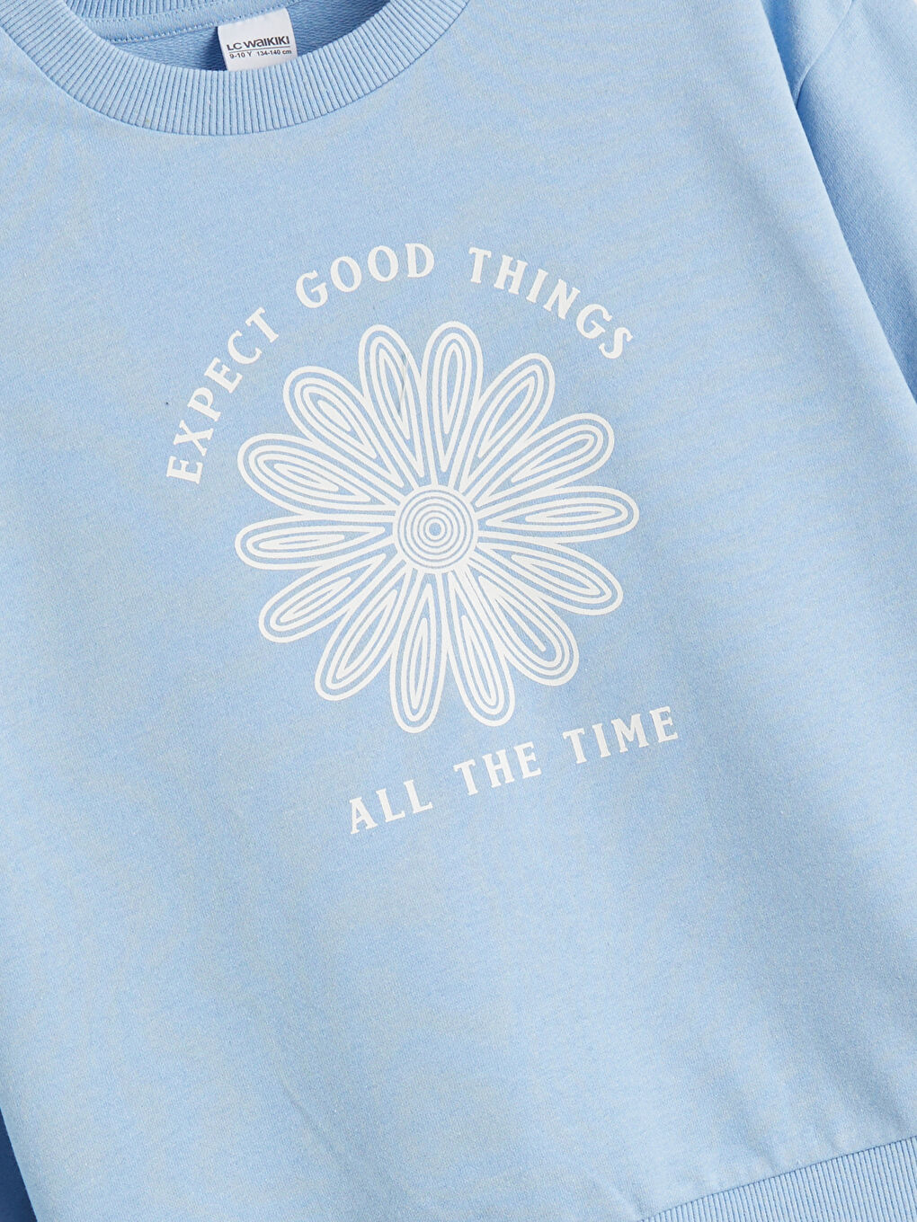 Қыздарға арналған принтті дөңгелек жағалы свитшот-3