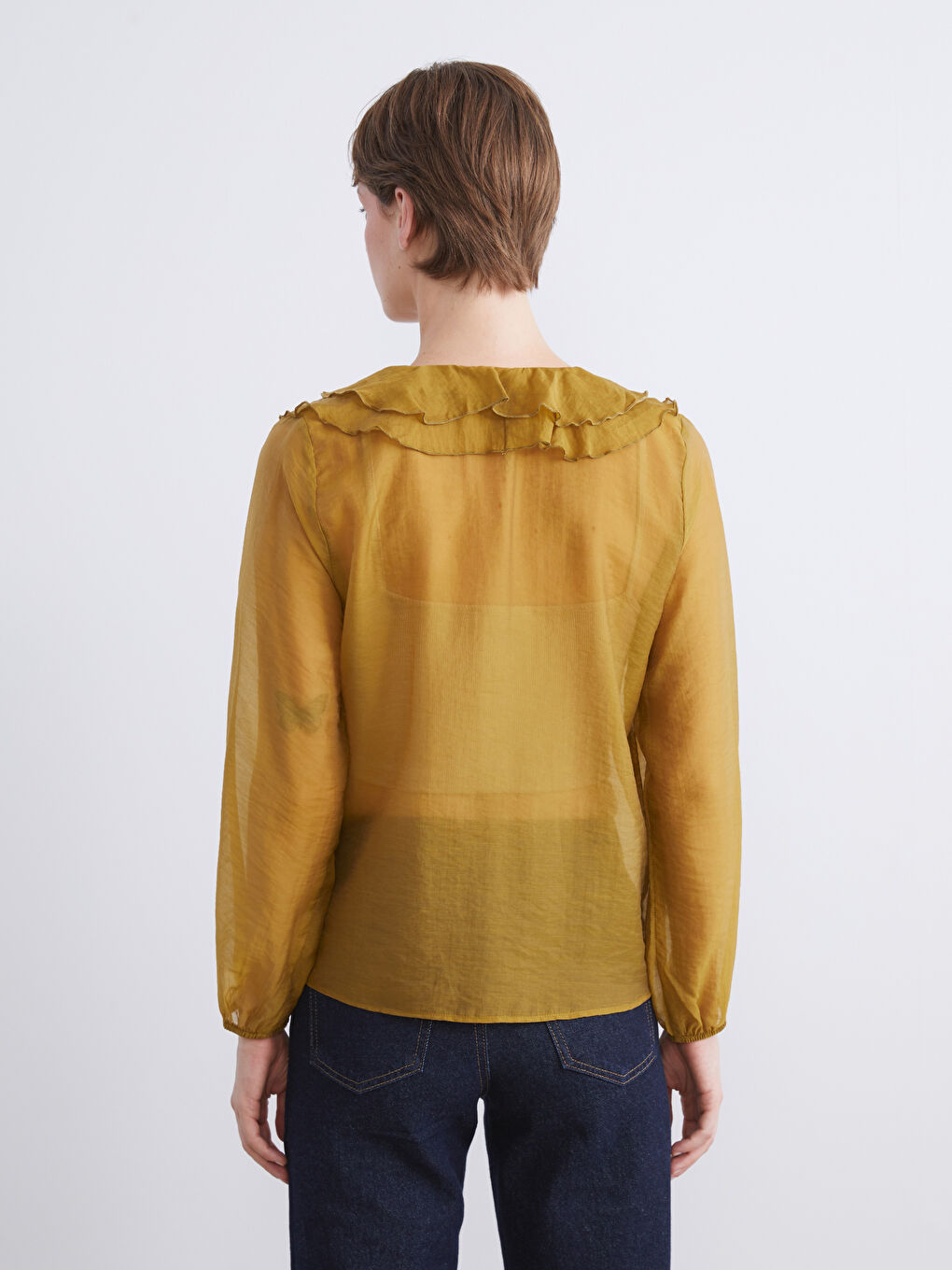 V Neck Frilly Blouse-7