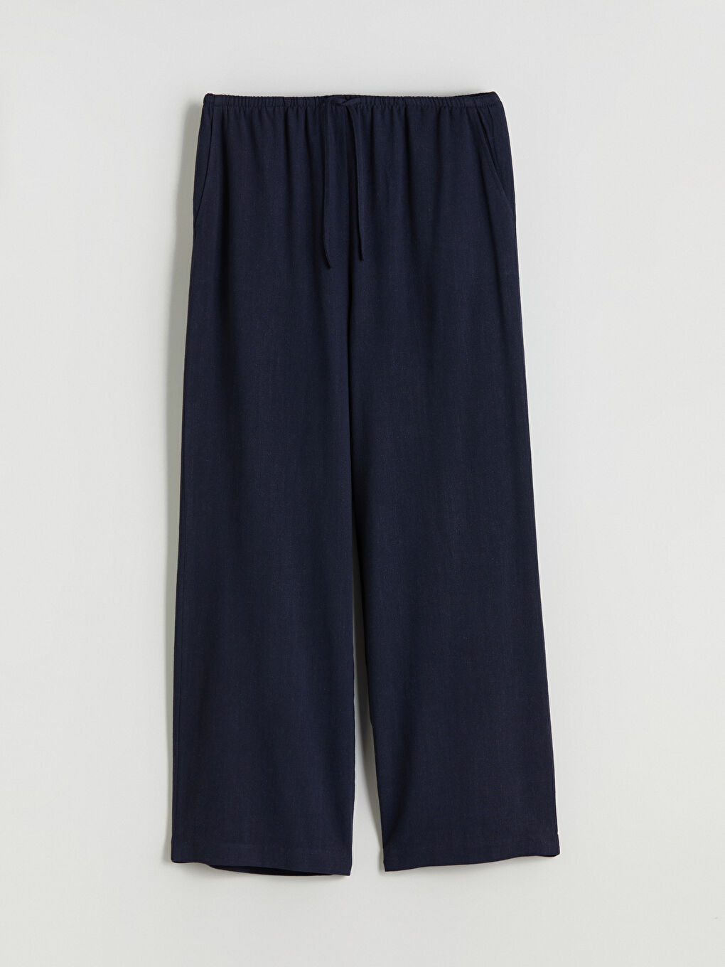 Women's Elastic Waist Linen Blend Trousers-4