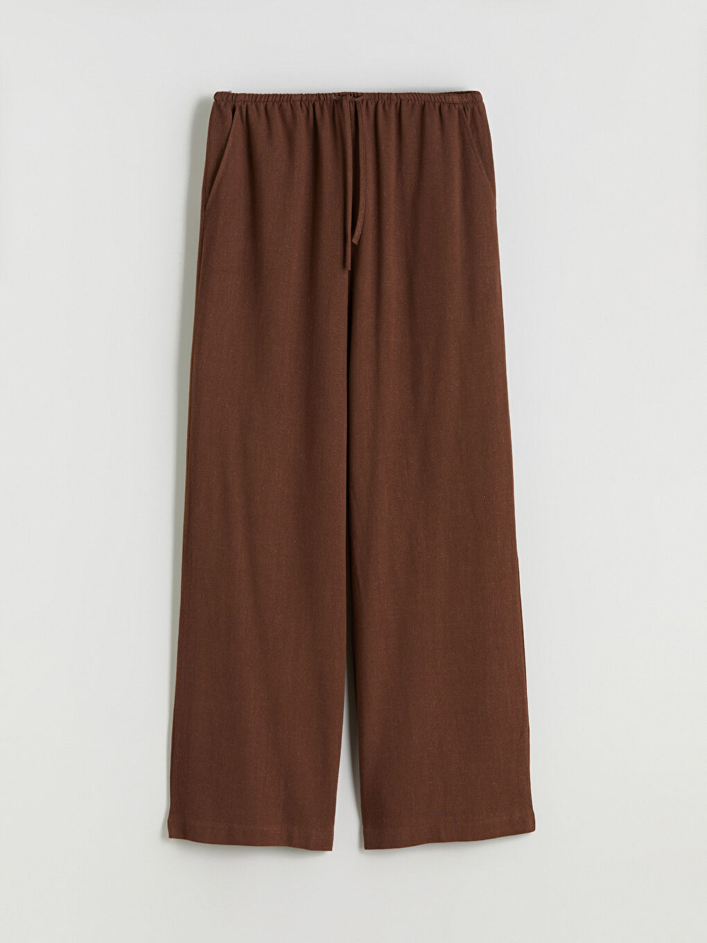 Women's Elastic Waist Linen Blend Trousers-4