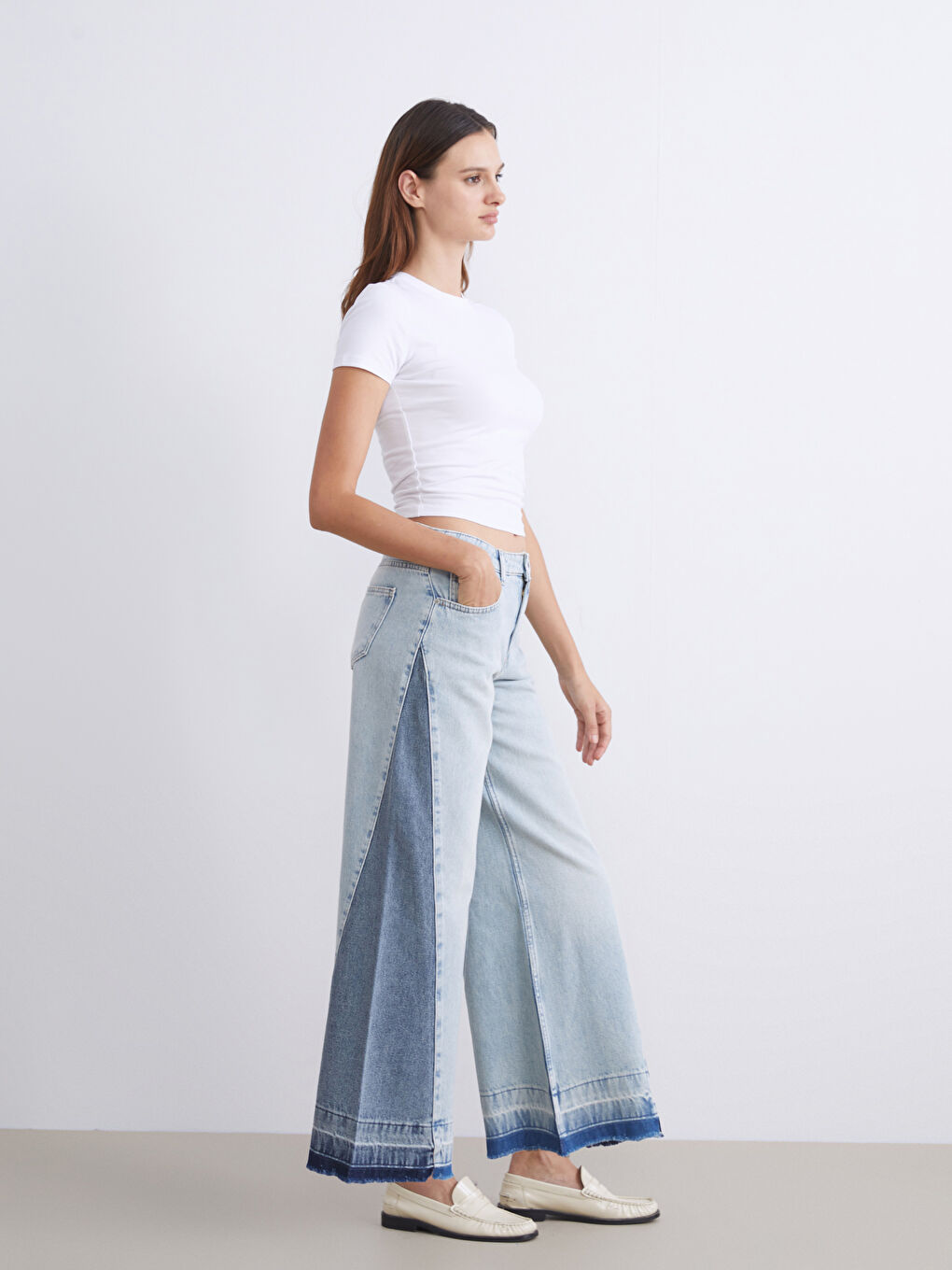 İndigo Wideleg Kadın Jean Pantolon