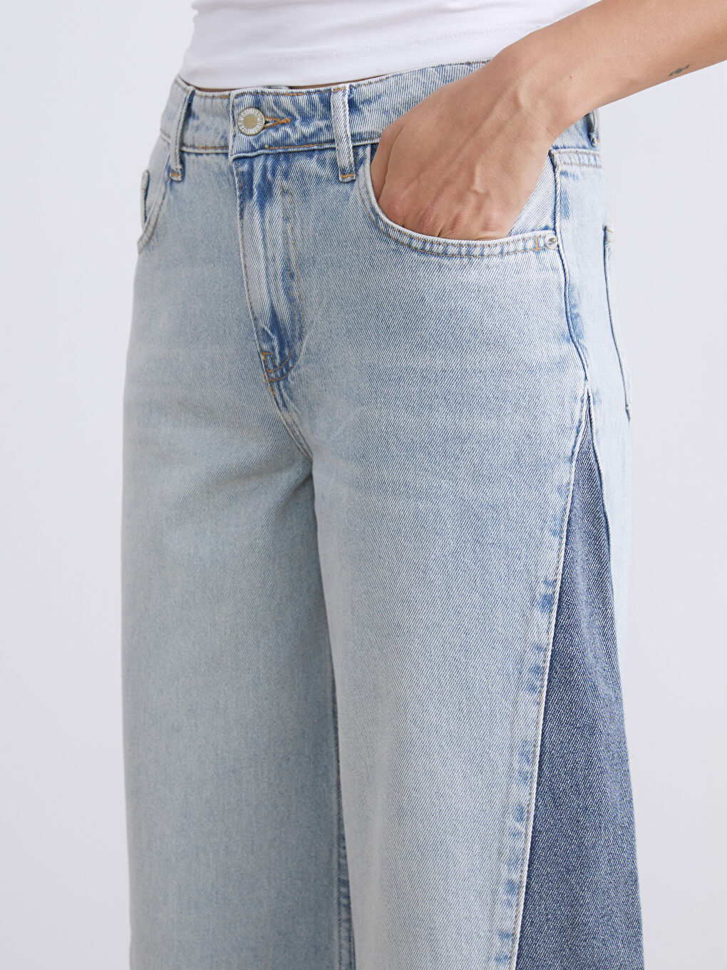 İndigo Wideleg Kadın Jean Pantolon-2