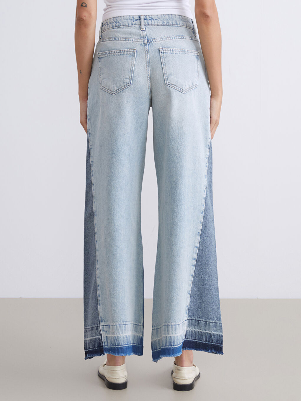 İndigo Wideleg Kadın Jean Pantolon-3