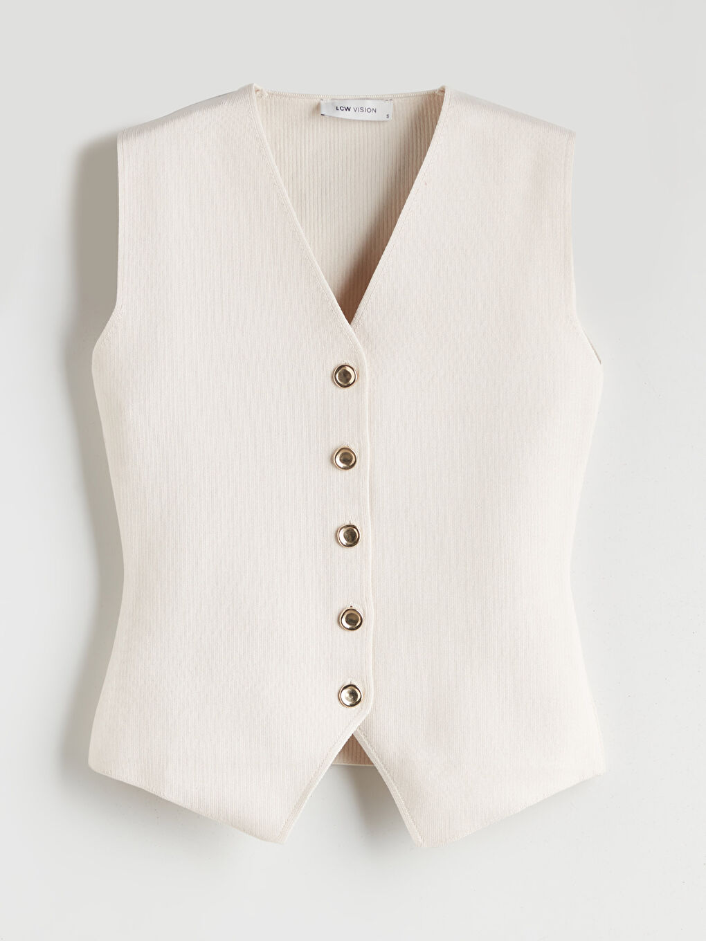 Жилет из трикотажа с V-образным вырезом для женщин-4