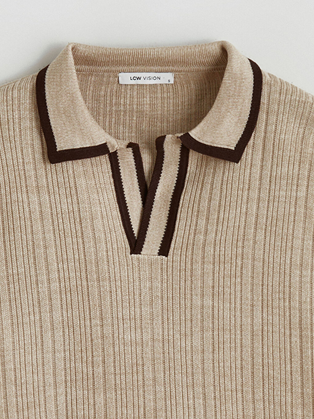 Polo Neck Striped Women's Knitwear Sweater-5