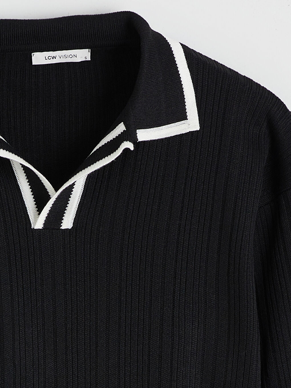 Polo Neck Striped Women's Knitwear Sweater-5