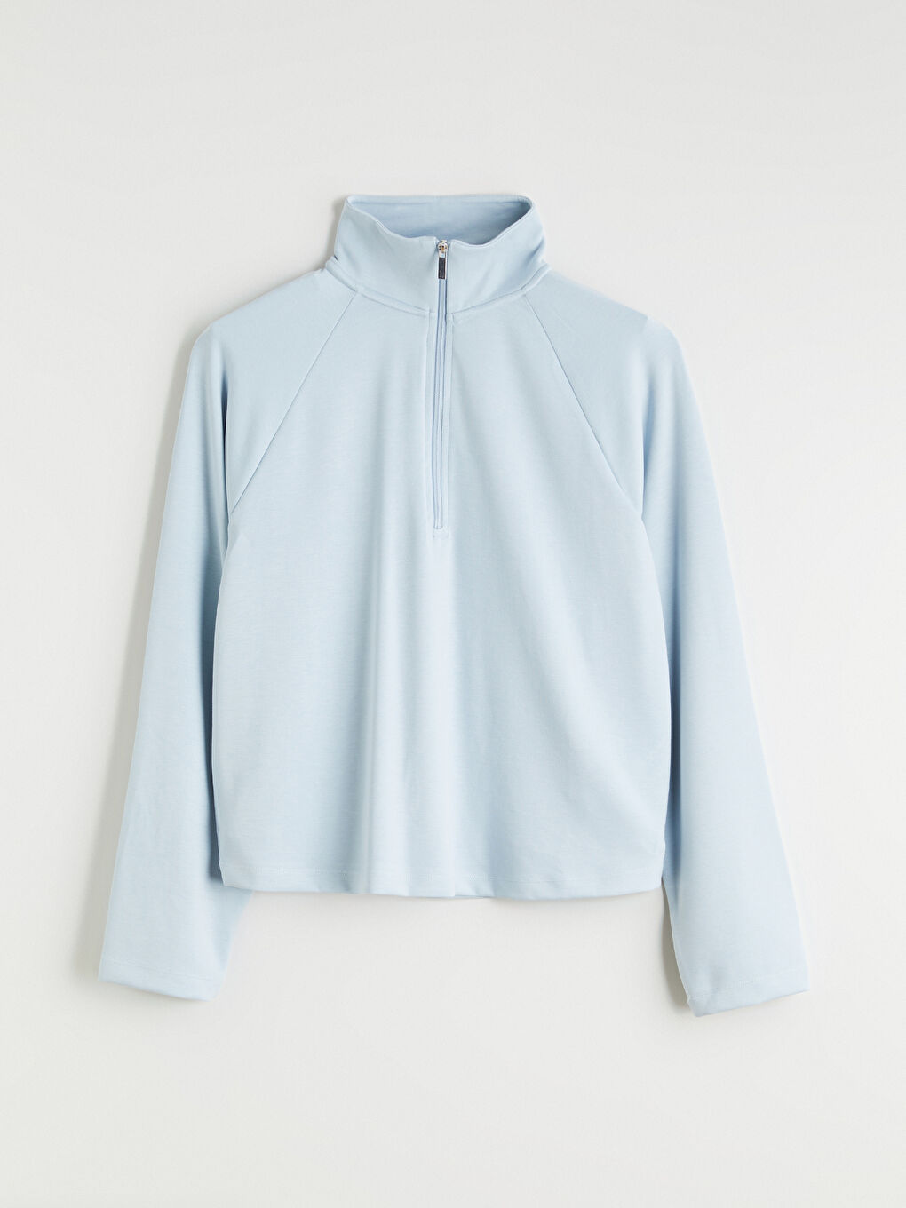 Mavi Dik Yaka Oversize Kadın Sweatshirt-8