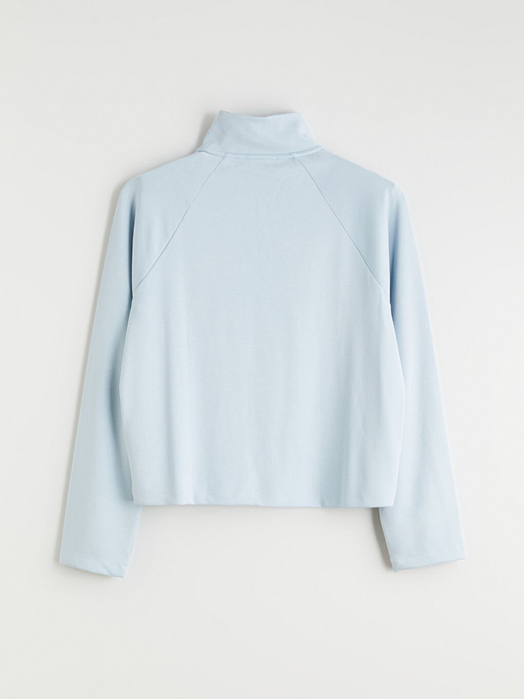 Mavi Dik Yaka Oversize Kadın Sweatshirt-9