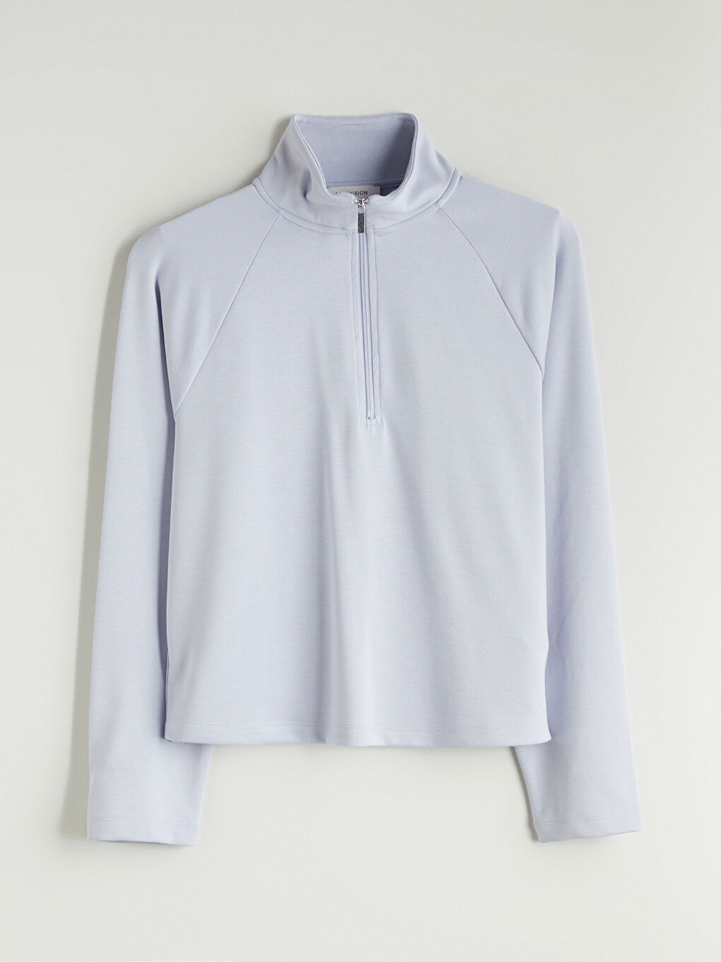 Lila Dik Yaka Oversize Kadın Sweatshirt-4