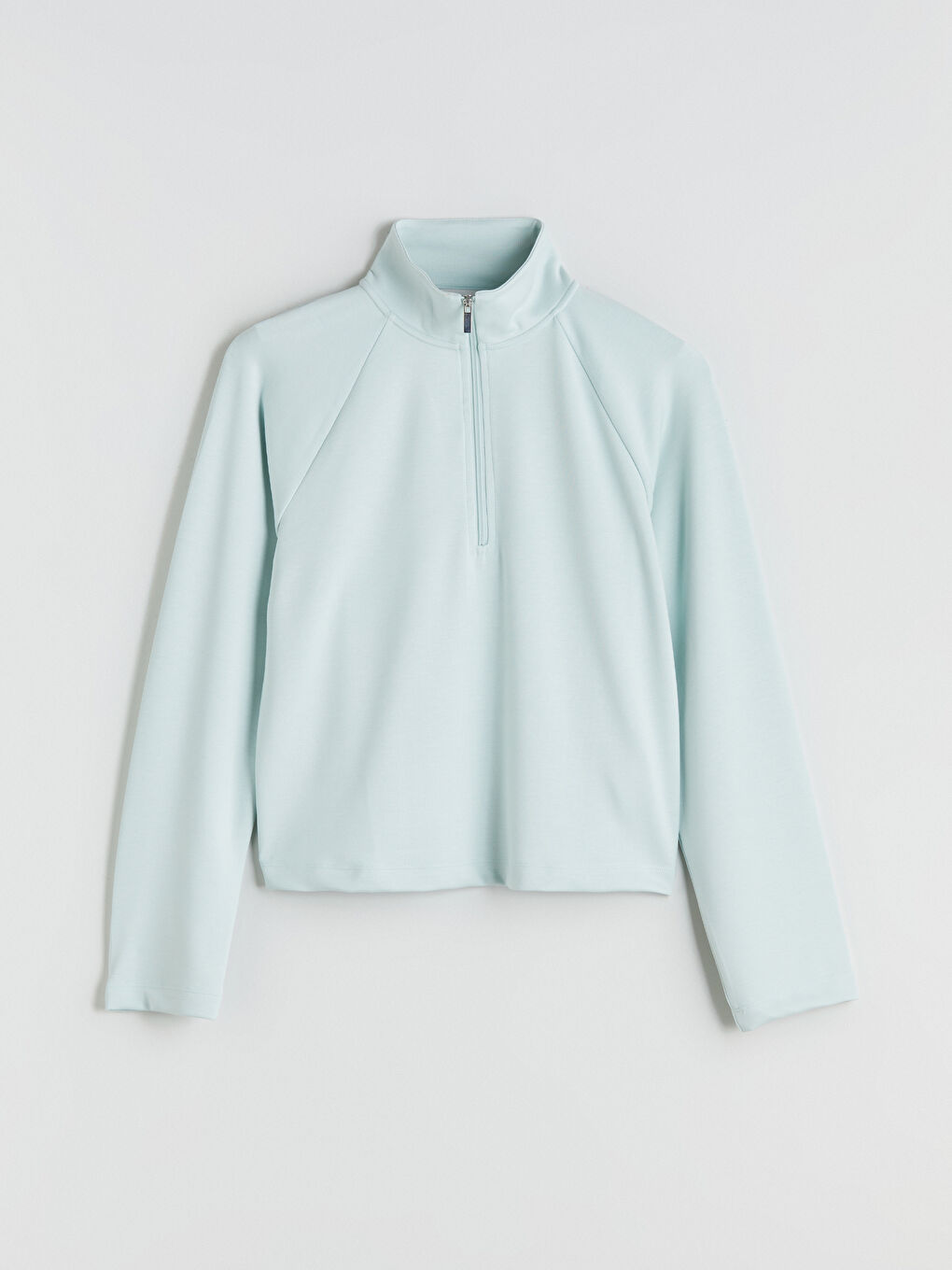 Turkuaz Dik Yaka Oversize Kadın Sweatshirt-4