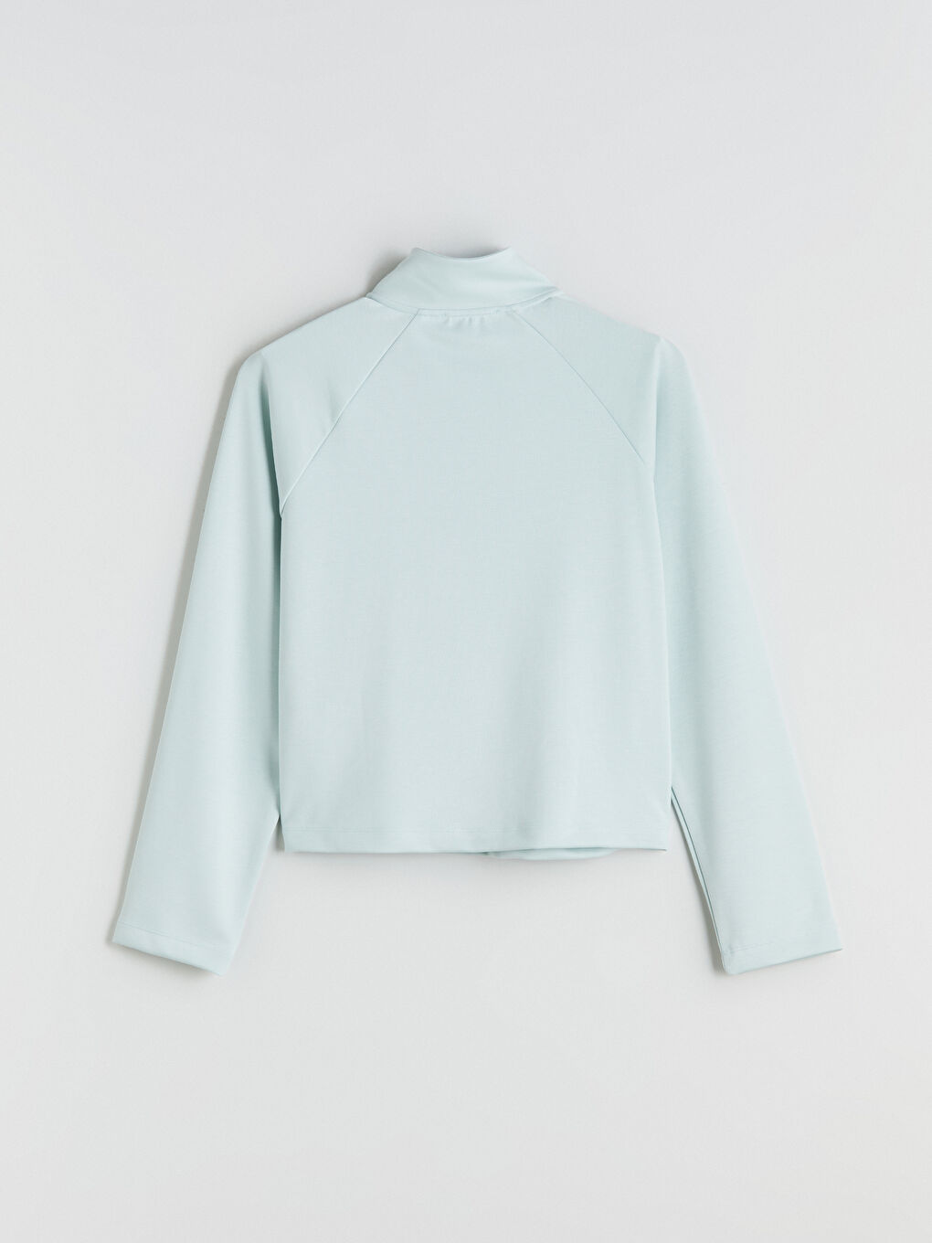 Turkuaz Dik Yaka Oversize Kadın Sweatshirt-5