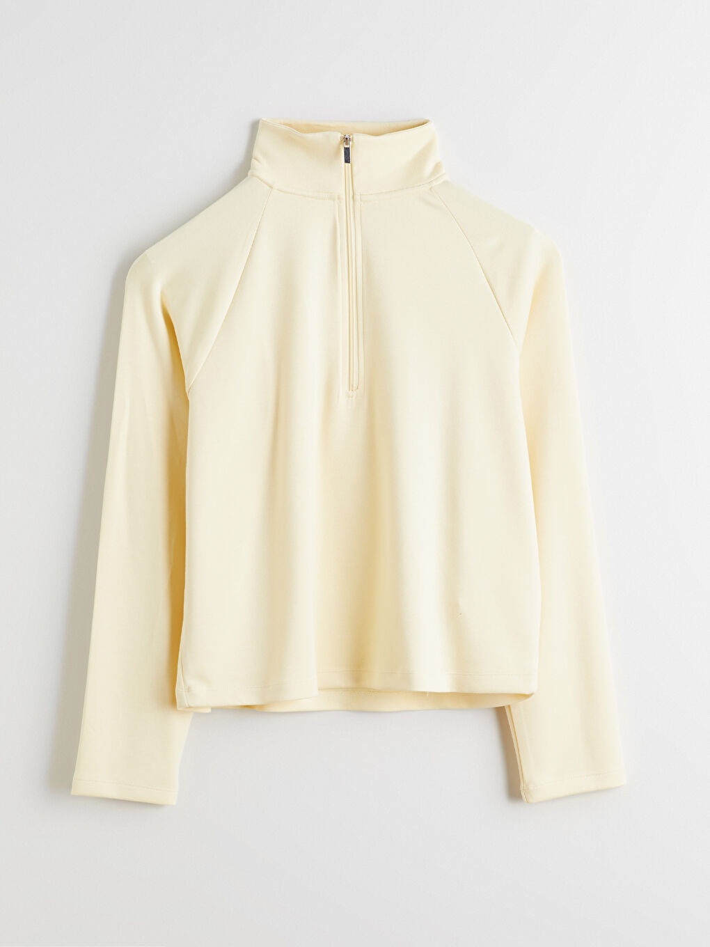 Sarı Dik Yaka Oversize Kadın Sweatshirt-16