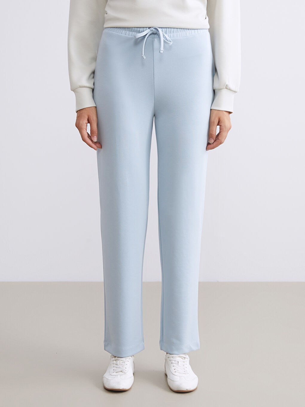 Mavi Beli Lastikli Kadın Eşofman Altı-5