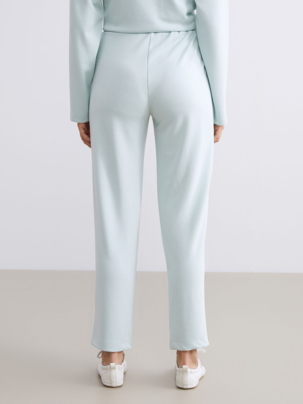 Turkuaz Beli Lastikli Kadın Eşofman Altı-3