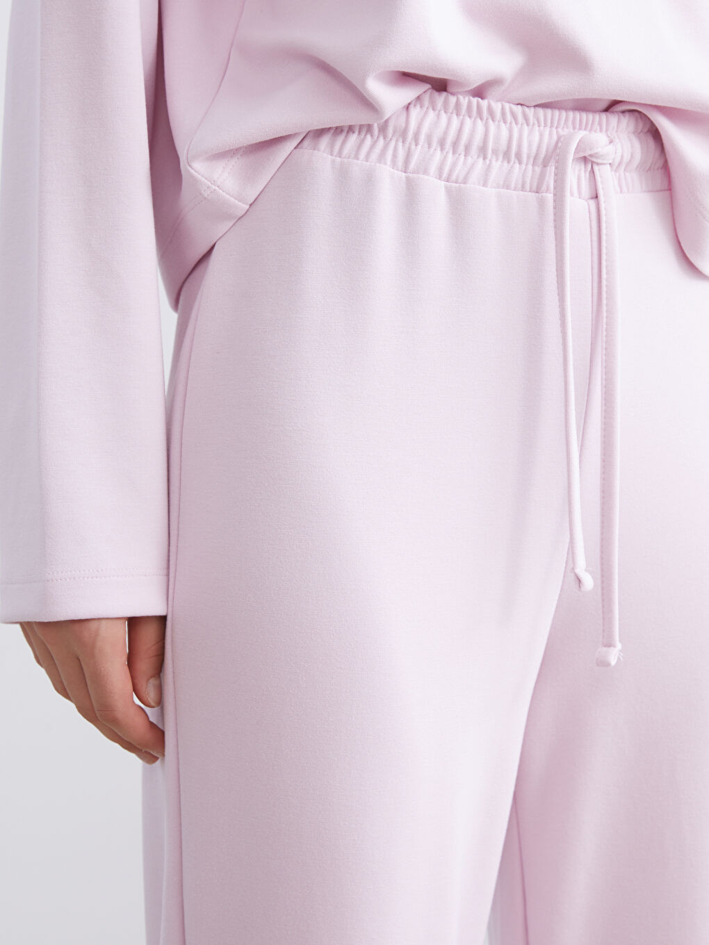 Pembe Beli Lastikli Kadın Eşofman Altı-2