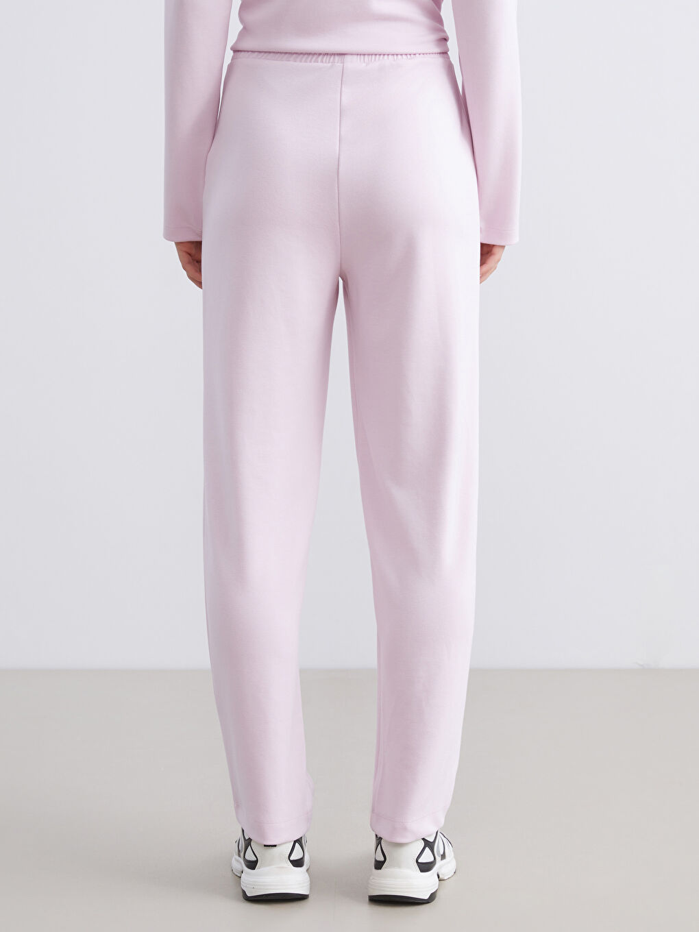 Pembe Beli Lastikli Kadın Eşofman Altı-3