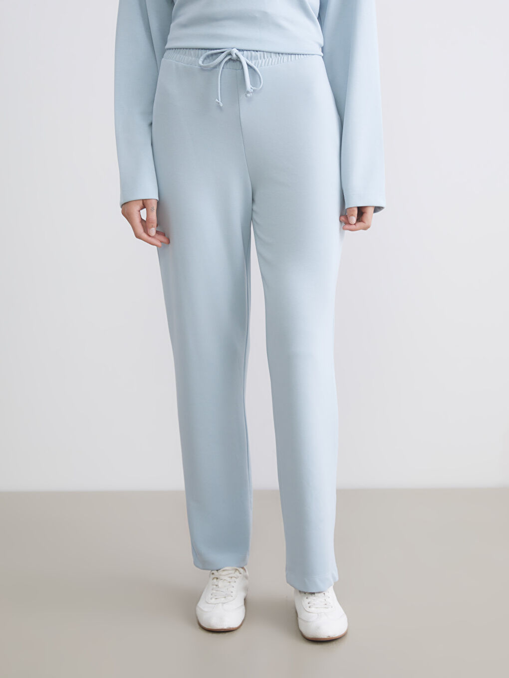 Mavi Beli Lastikli Kadın Eşofman Altı-4