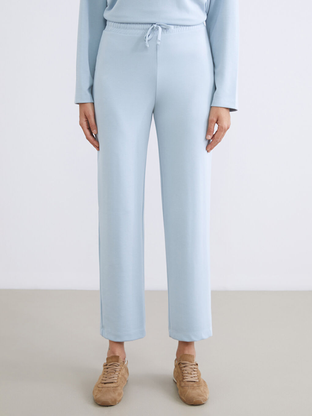 Mavi Beli Lastikli Kadın Eşofman Altı-3