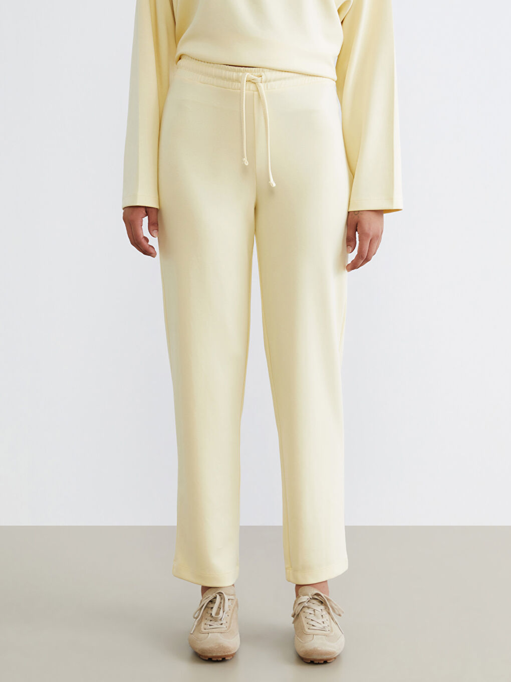 Sarı Beli Lastikli Kadın Eşofman Altı-3