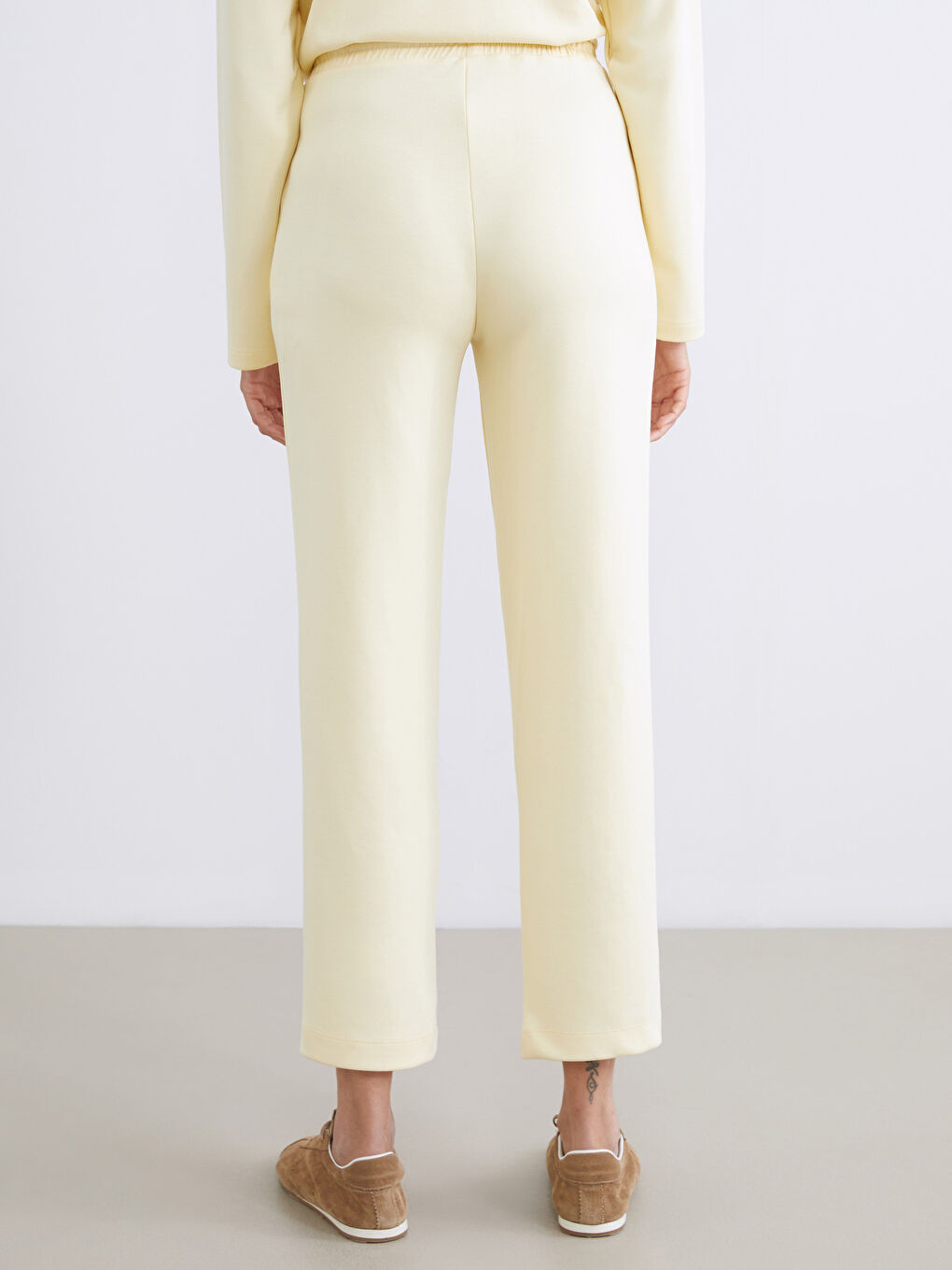 Sarı Beli Lastikli Kadın Eşofman Altı-10