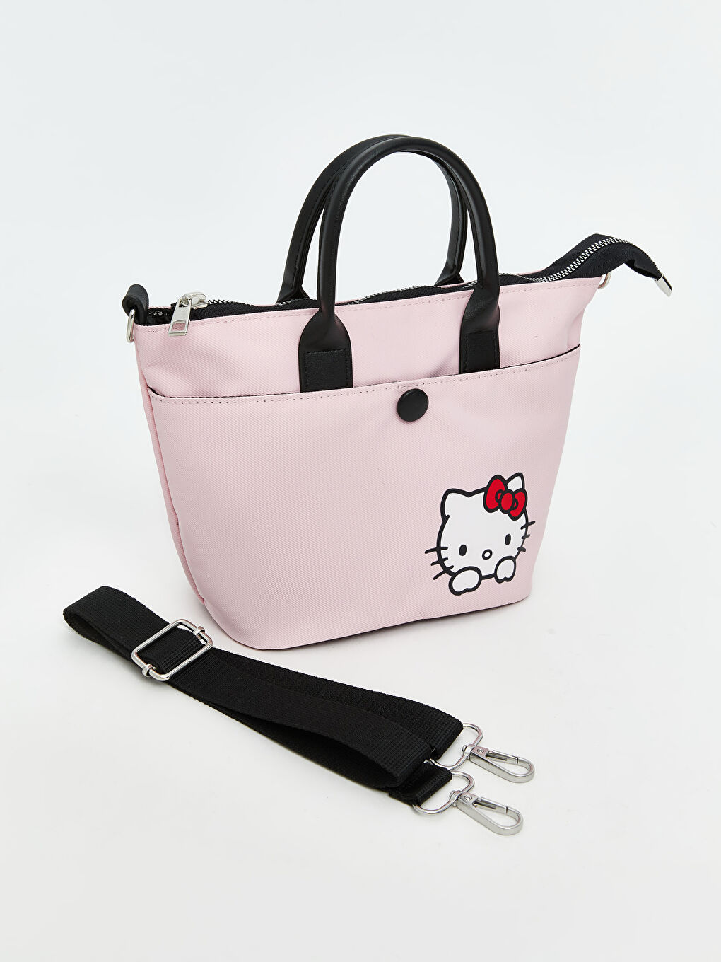 Pembe Hello Kitty Baskılı Kız Çocuk Omuz Çantası-1