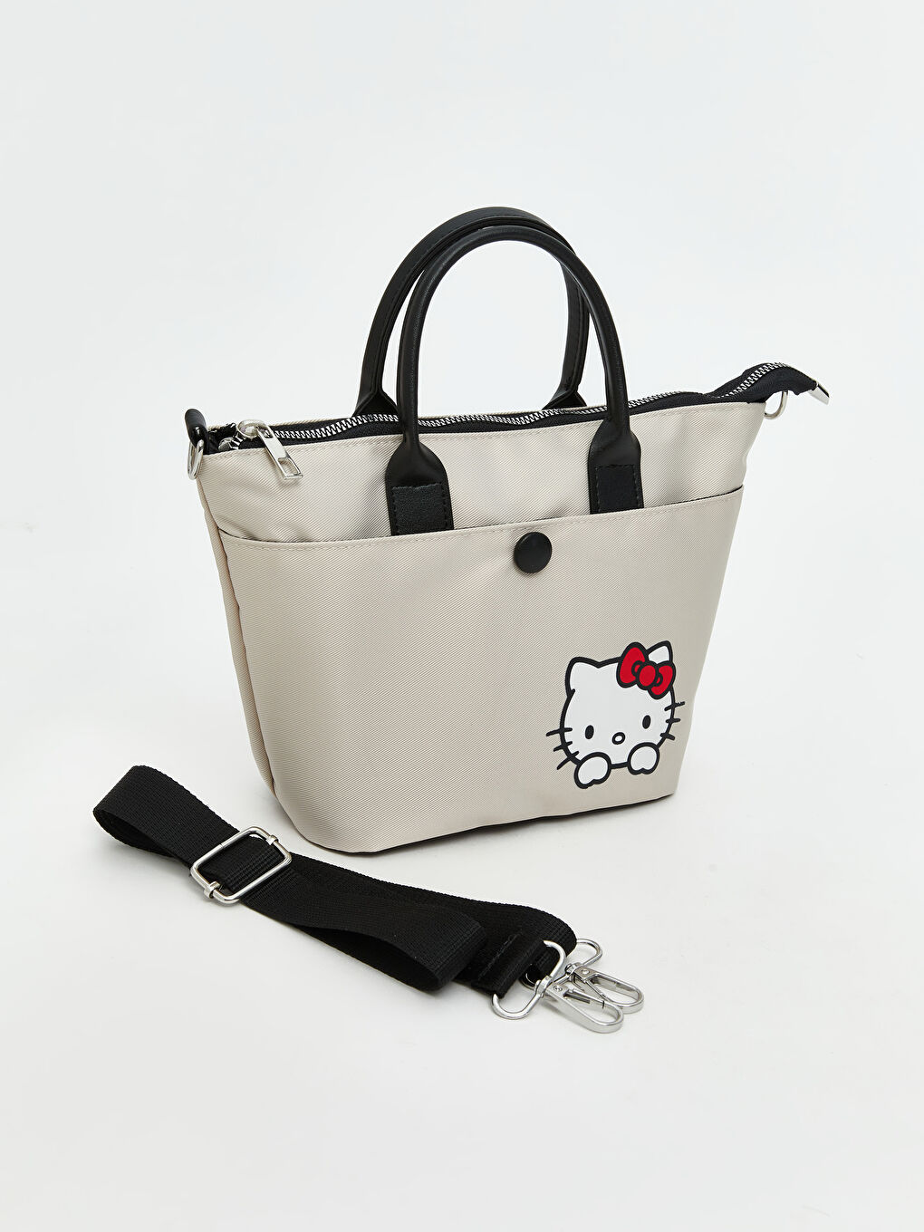 Bej Hello Kitty Baskılı Kız Çocuk Omuz Çantası-1