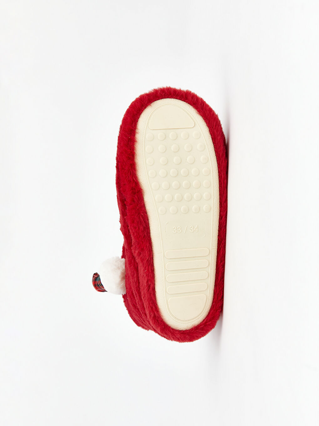 Kırmızı Yılbaşı Temalı Pelüş Kız Çocuk Panduf-3