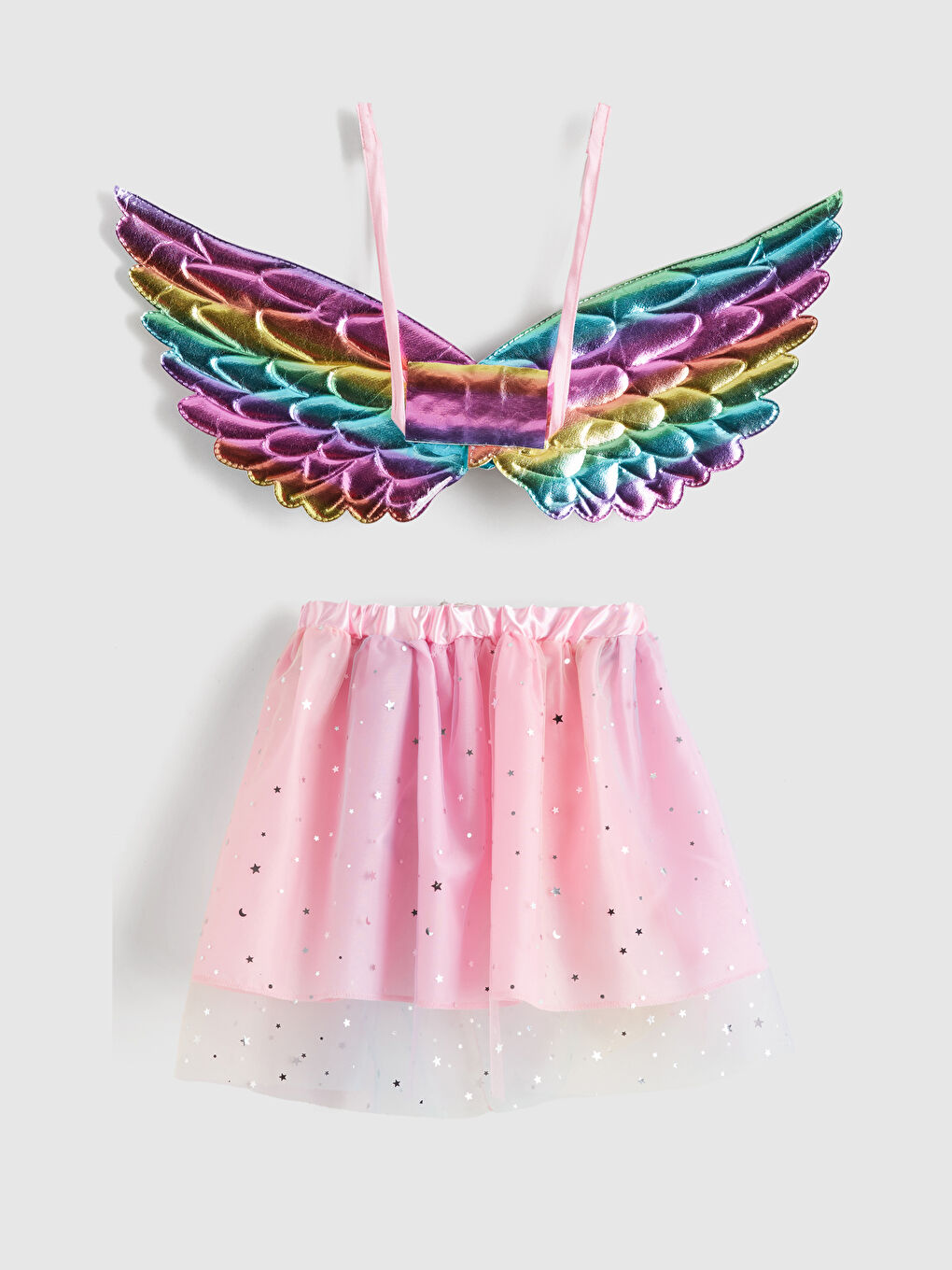 Pembe Kız Çocuk Tütü Etek ve Kanat Kostüm-1