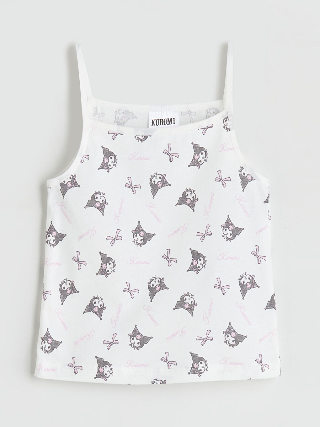 Квадратно деколте Kuromi отпечатан потник за момичета 2 опаковки-2