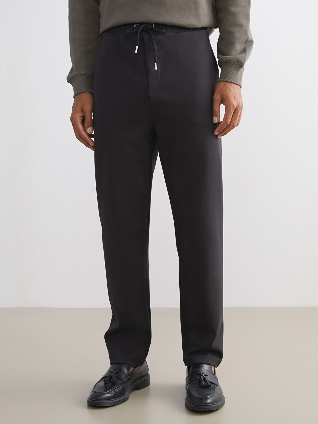 Antrasit Standart Kalıp Erkek Eşofman Altı-1