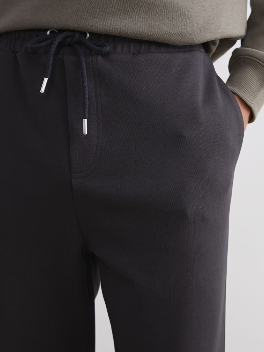 Antrasit Standart Kalıp Erkek Eşofman Altı-2