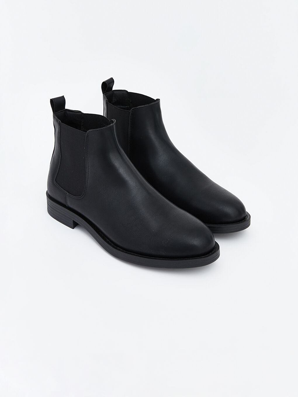 Siyah Deri Görünümlü Erkek Bot