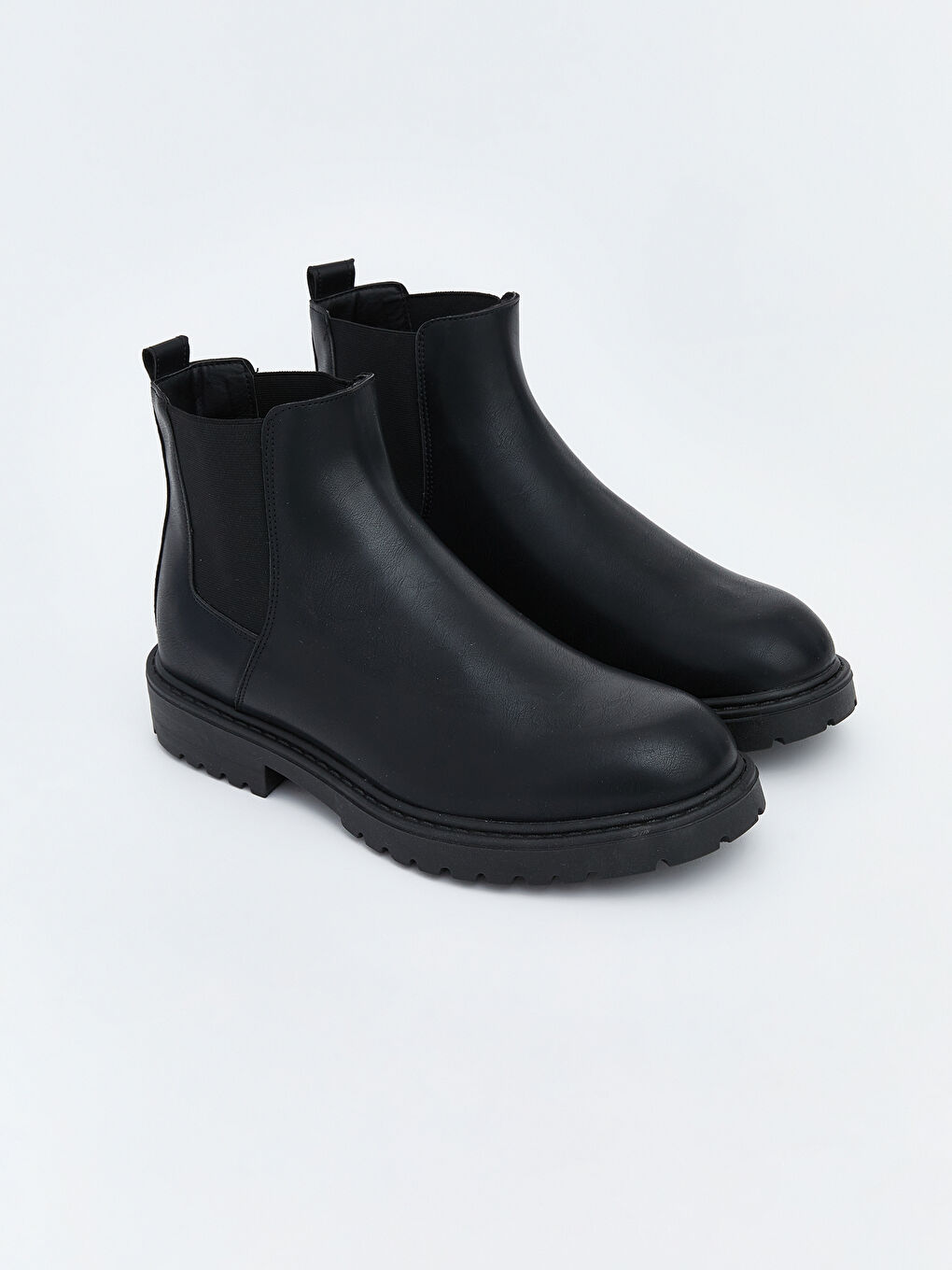 Siyah Deri Görünümlü Erkek Bot