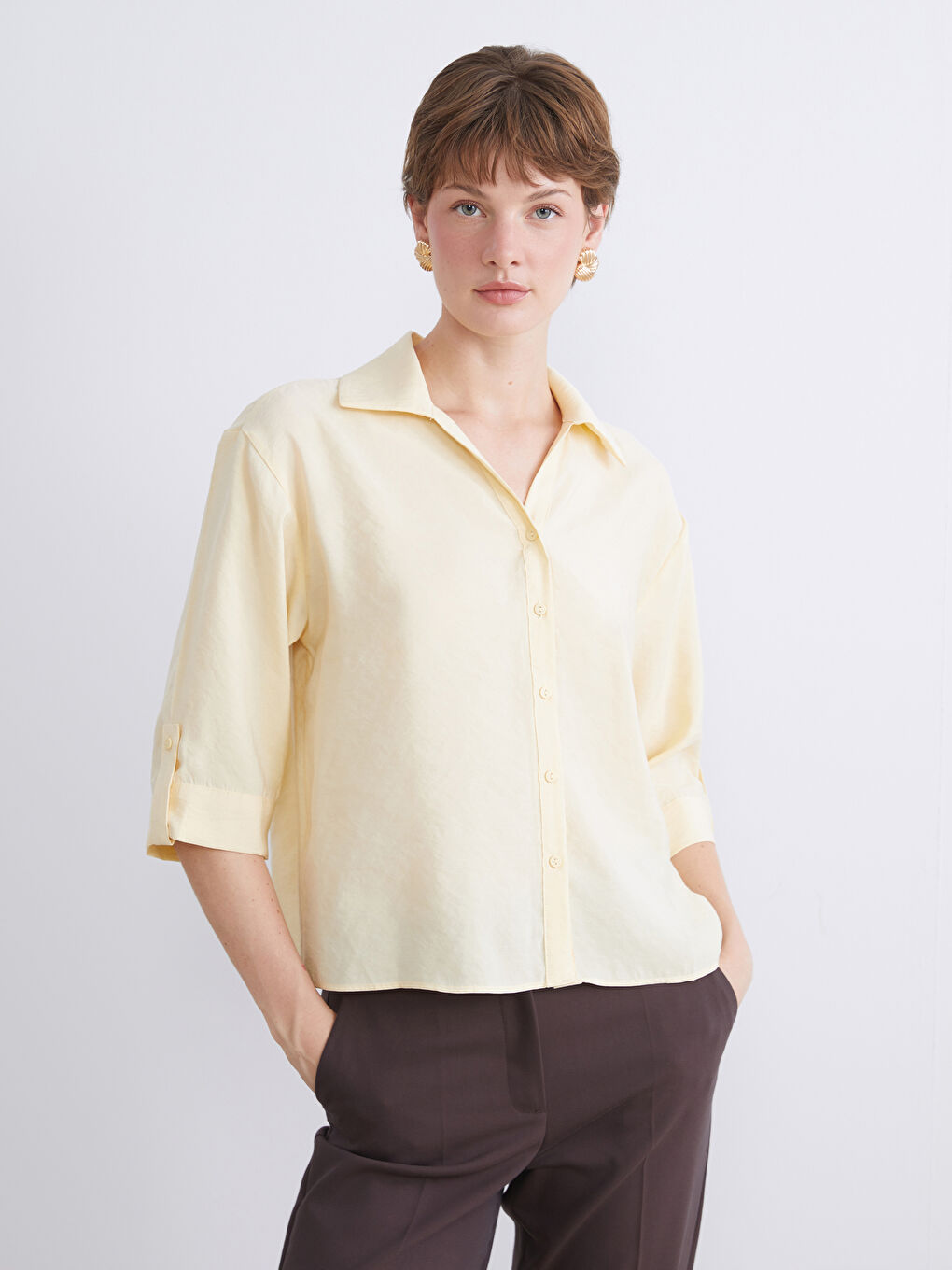 LCWAIKIKI Classic Modal Blend Women's Shirt -W5K259Z8-DJQ