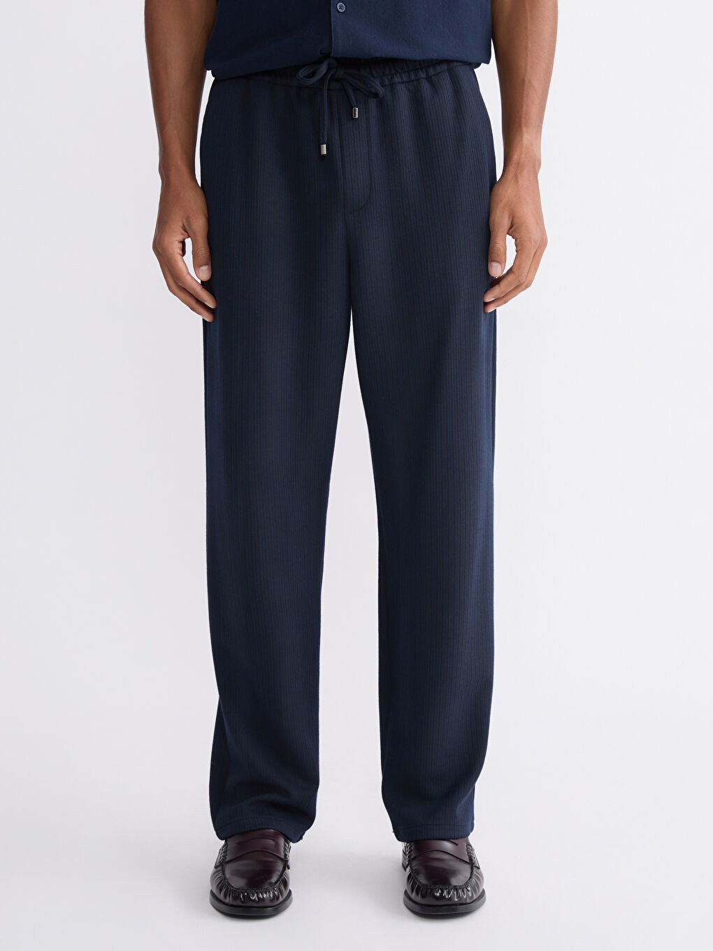 Lacivert Standart Kalıp Erkek Pantolon-1