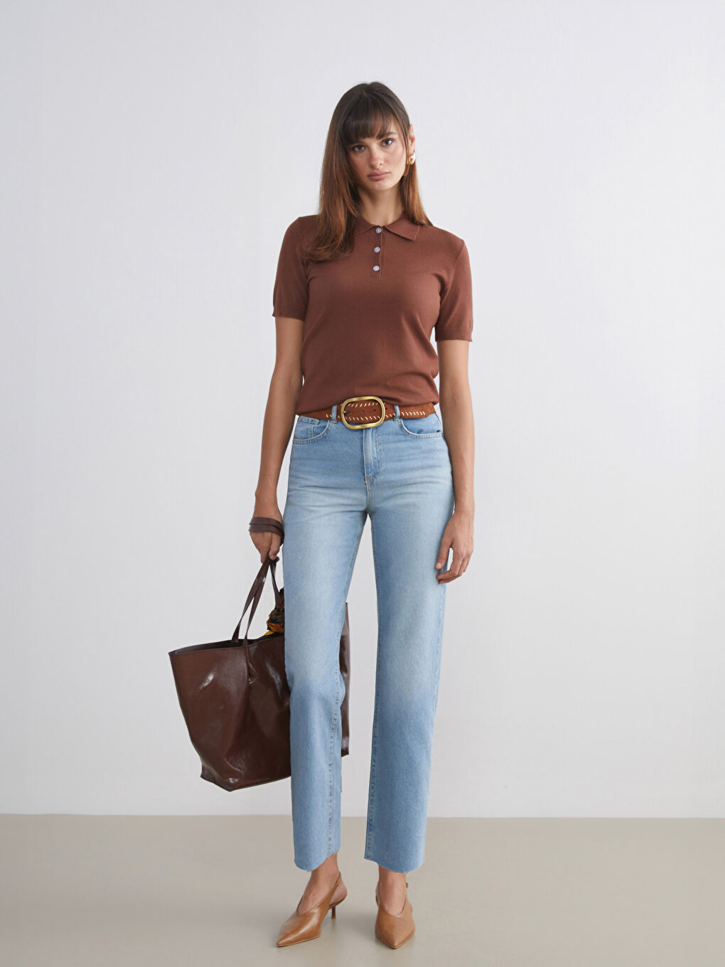 Polo Neck Women's Knitwear Sweater-1