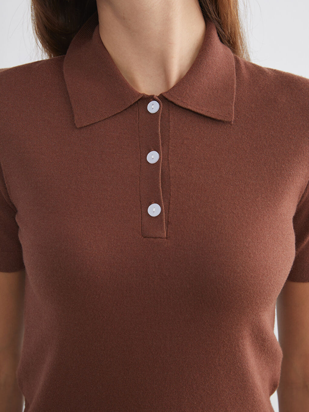 Polo Neck Women's Knitwear Sweater-2